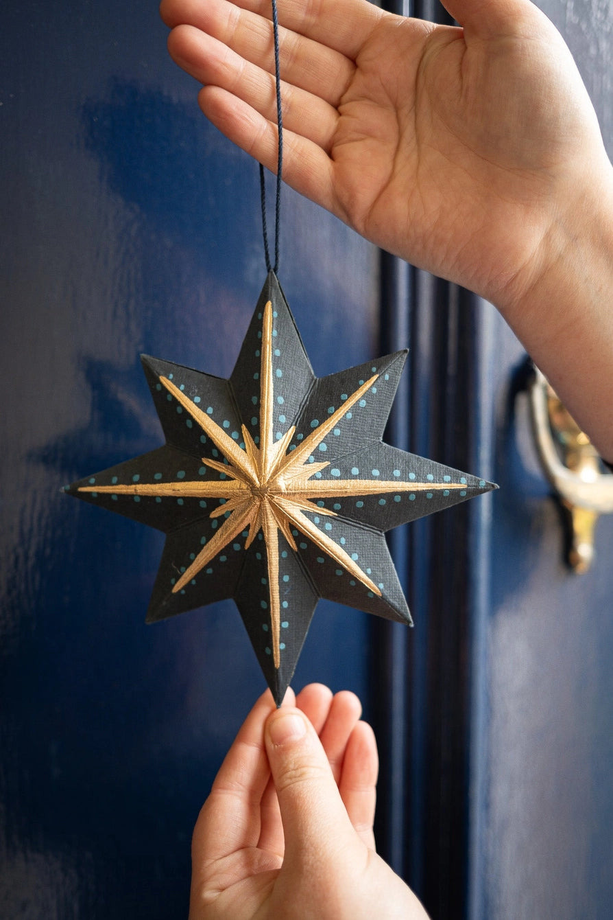Twinkling Paper Star Christmas Decoration - THE BRISTOL ARTISAN