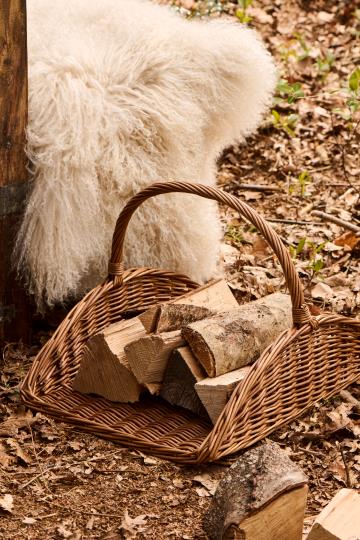 Wicker Flower basket with a cross-handle - THE BRISTOL ARTISAN