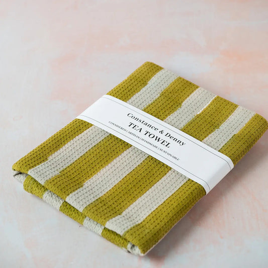 Wide Stripe Olive Tea Towel - THE BRISTOL ARTISAN