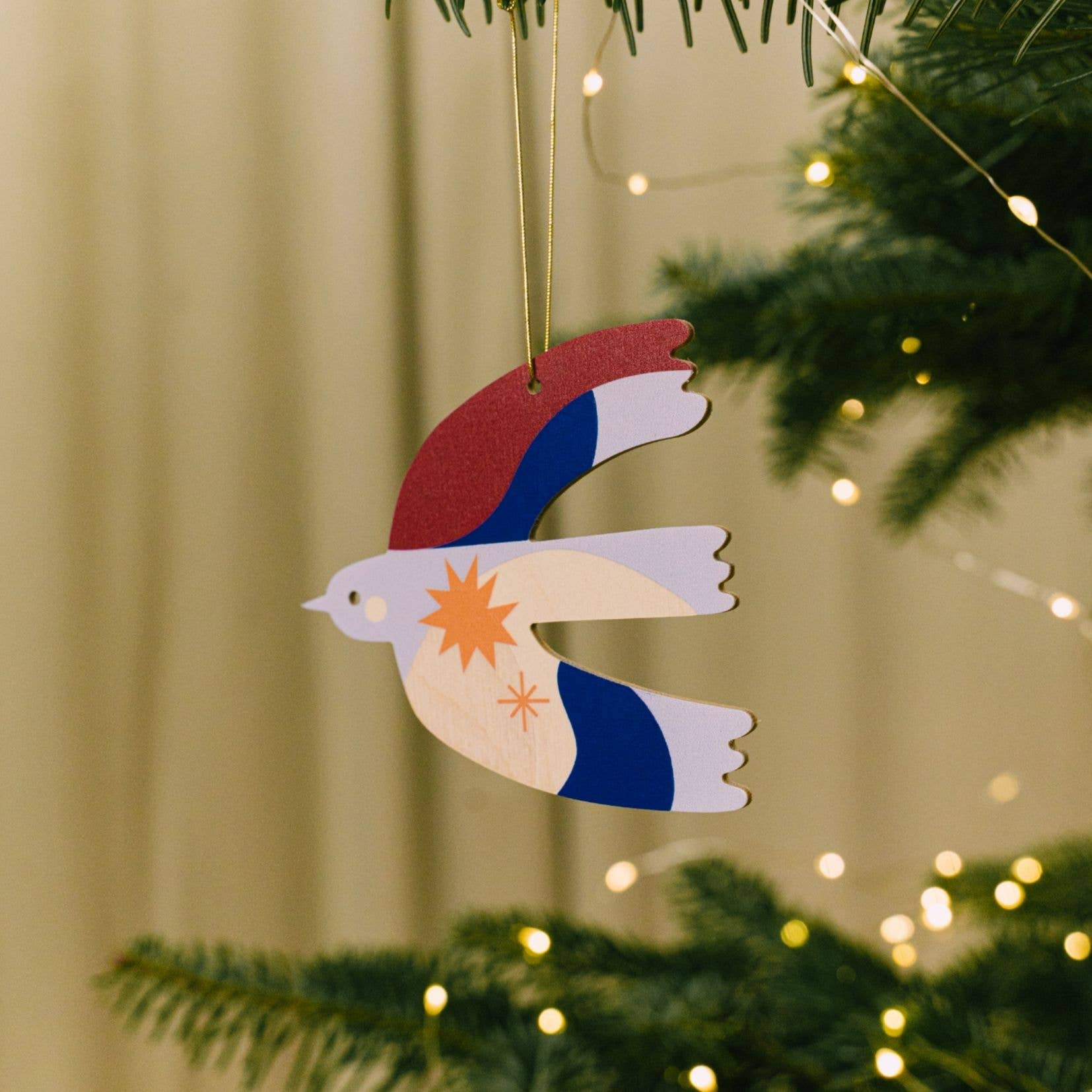 Wooden Bird Christmas tree hanging decoration - THE BRISTOL ARTISAN