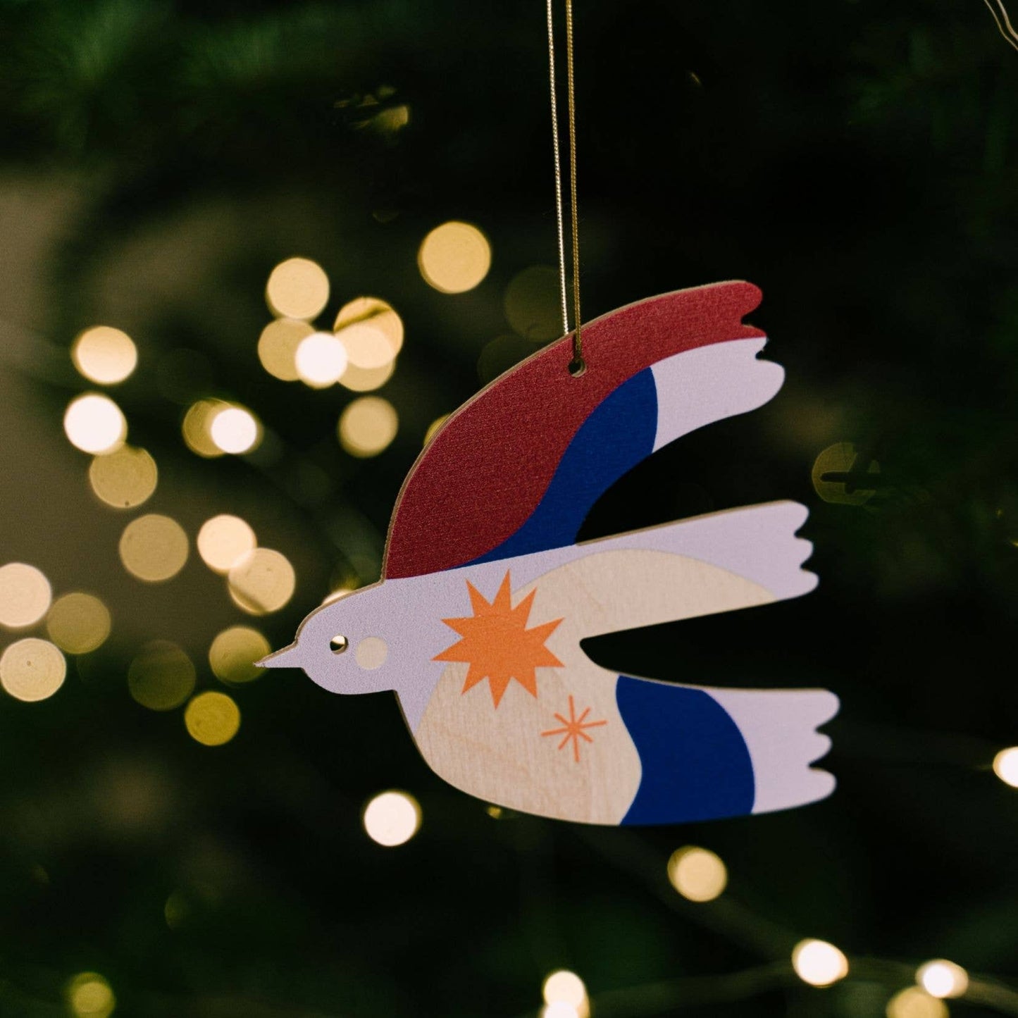Wooden Bird Christmas tree hanging decoration - THE BRISTOL ARTISAN