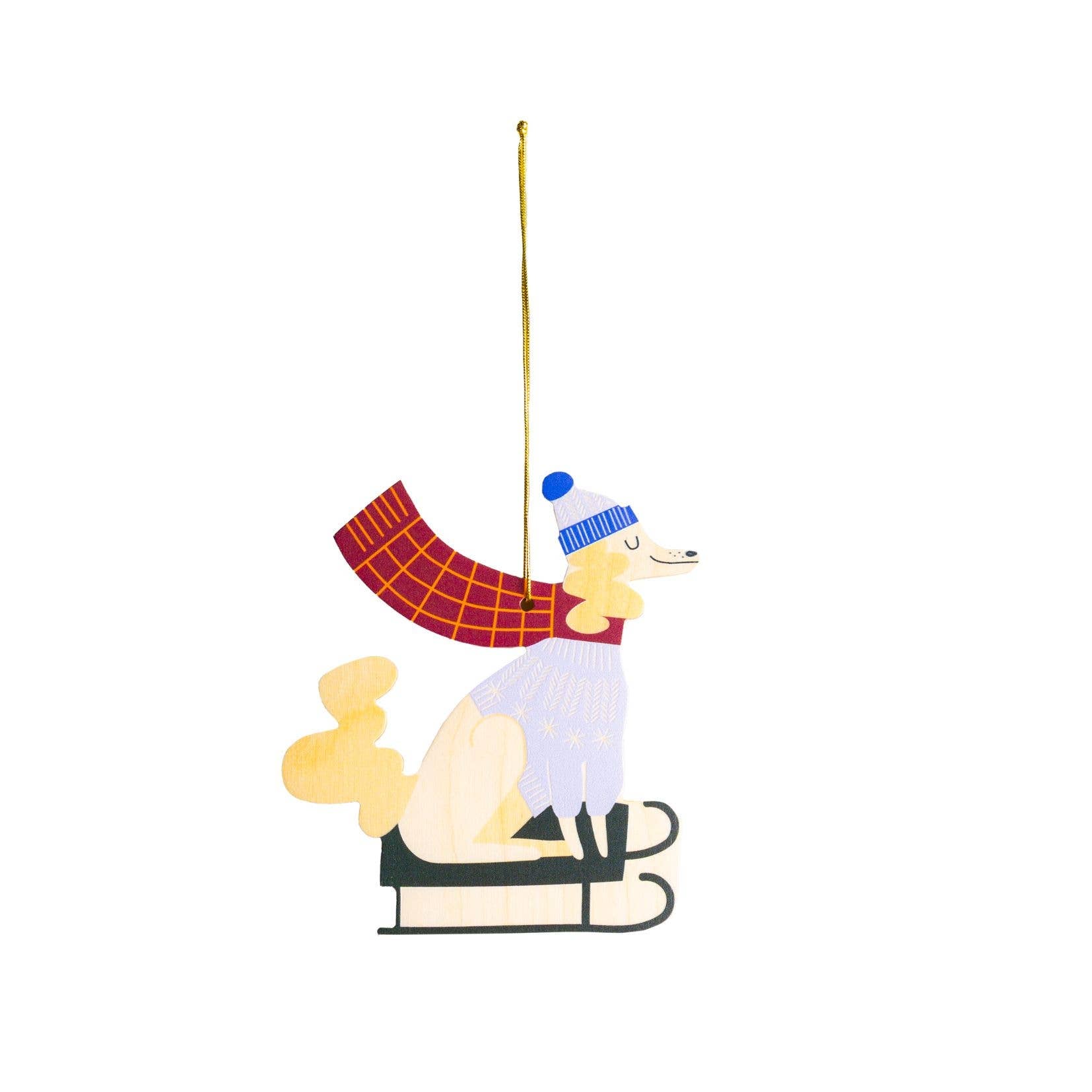 Wooden dog Christmas tree hanging decoration - THE BRISTOL ARTISAN