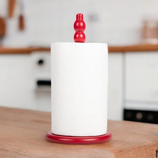 Wooden Kitchen Roll Holder - Chilli Red - THE BRISTOL ARTISAN