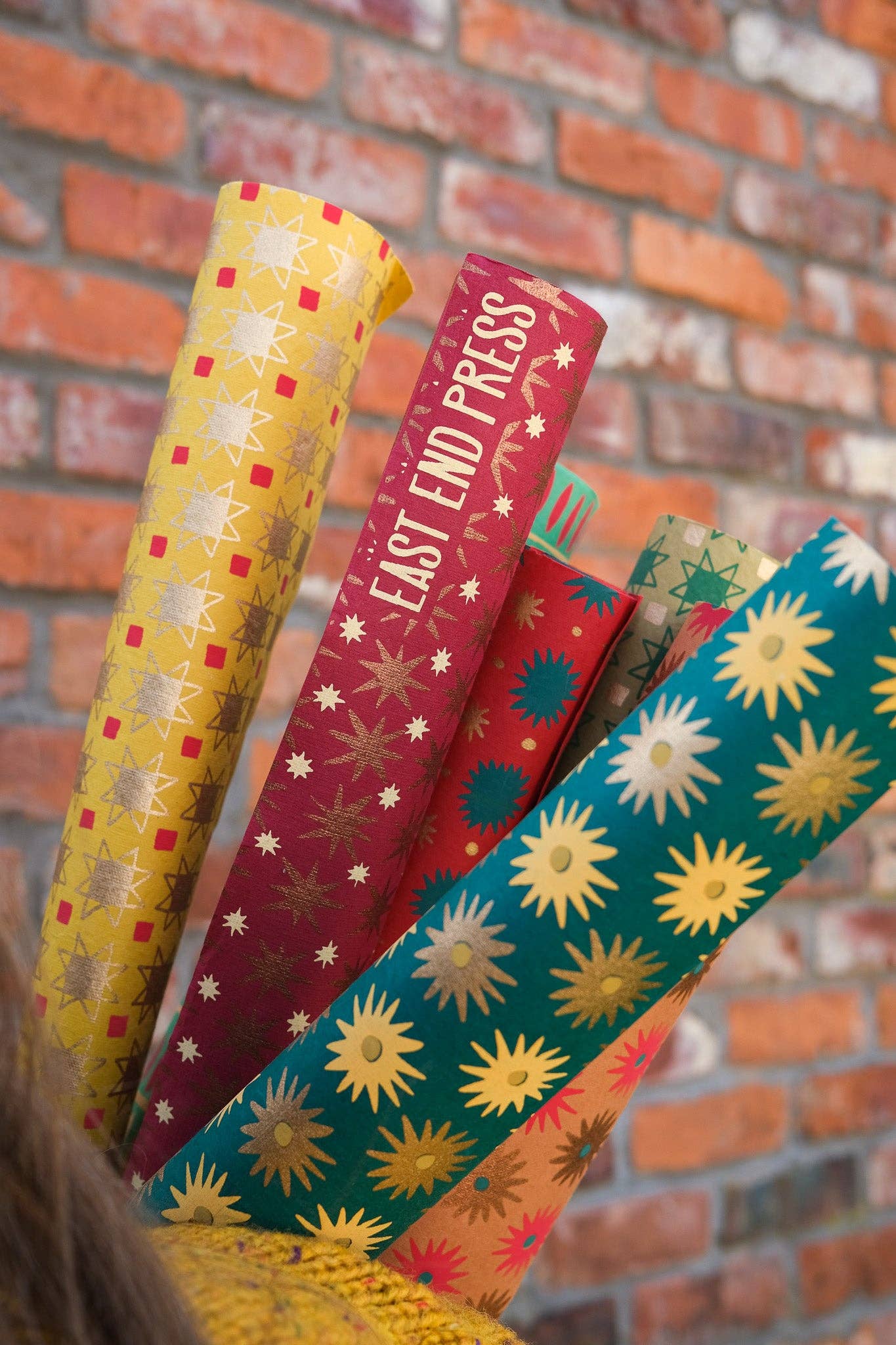 Copper Sky Screen Printed Christmas Gift Wrap