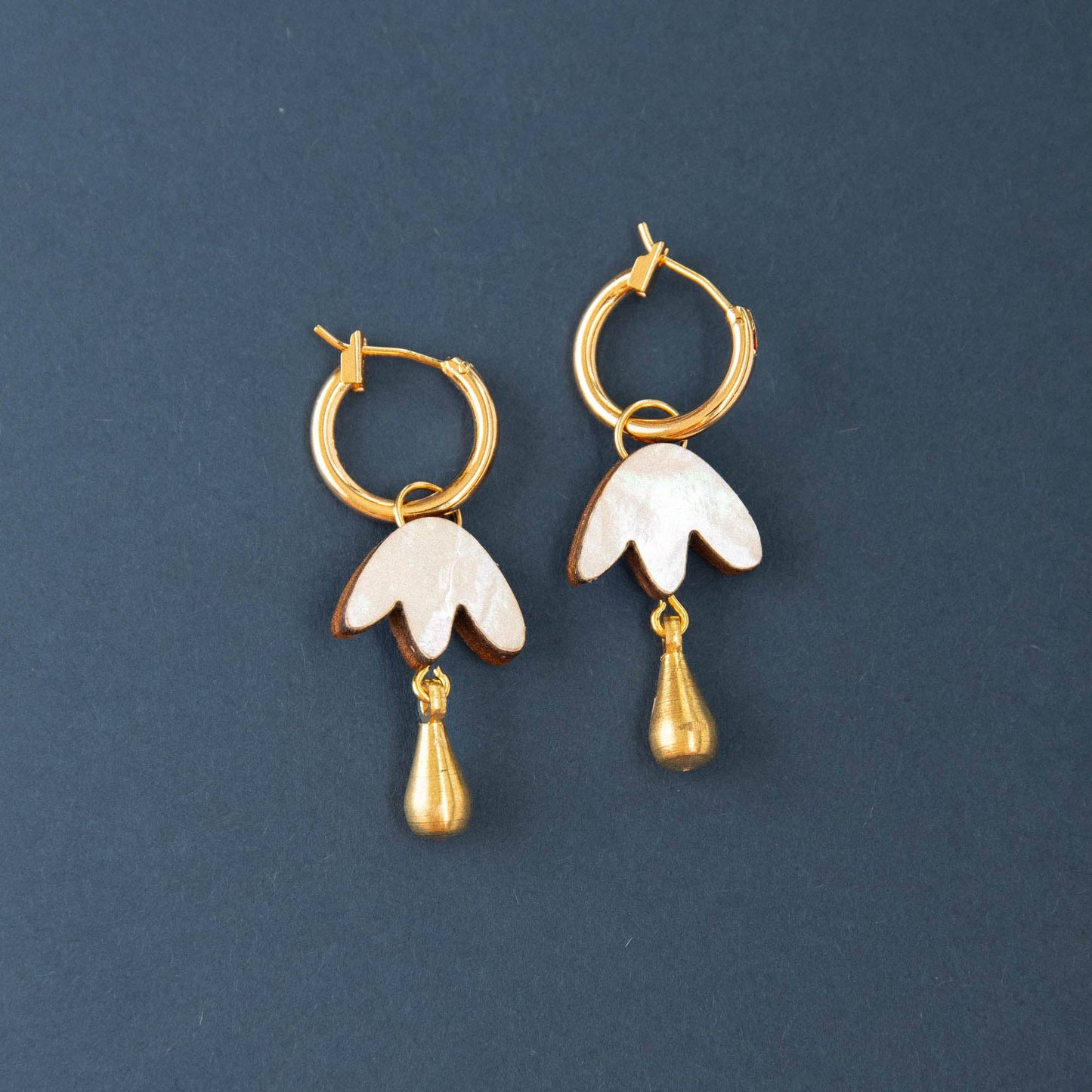 Petal Drop Hoop Earrings by Pepper You