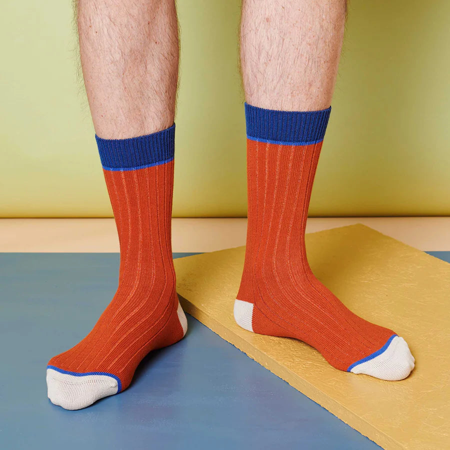 Unisex organic cotton socks - Rust - THE BRISTOL ARTISAN