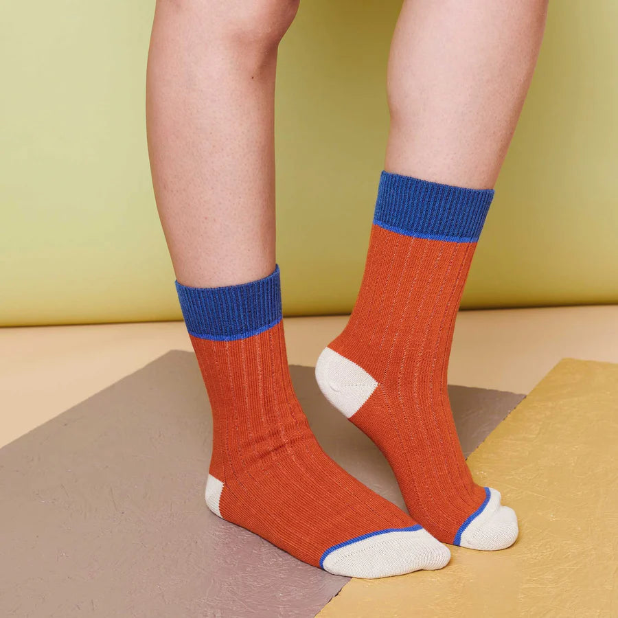 Unisex organic cotton socks - Rust - THE BRISTOL ARTISAN