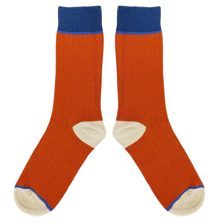 Unisex organic cotton socks - Rust - THE BRISTOL ARTISAN