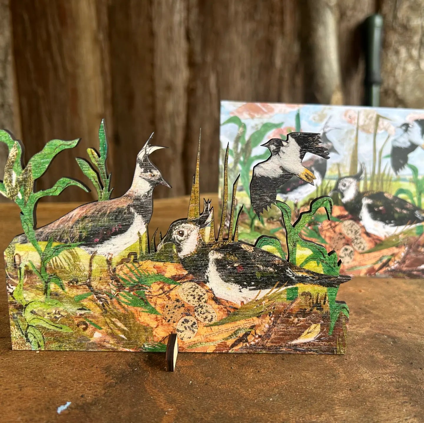 Lapwing Nest Card with Birch Keepsake and Stand - THE BRISTOL ARTISAN