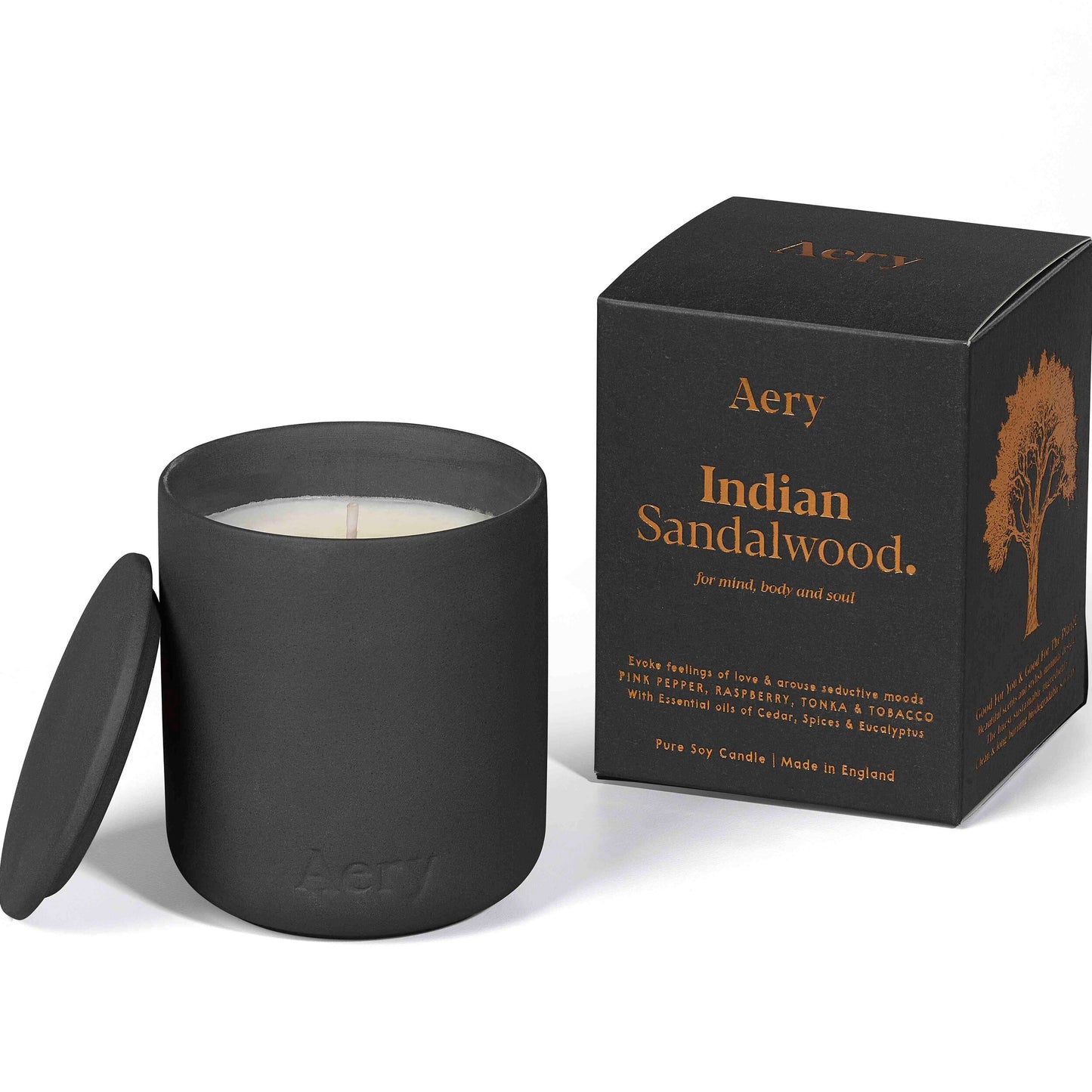 Indian Sandalwood Scented Plant Based Wax candle In A Reusable Clay Pot - THE BRISTOL ARTISAN