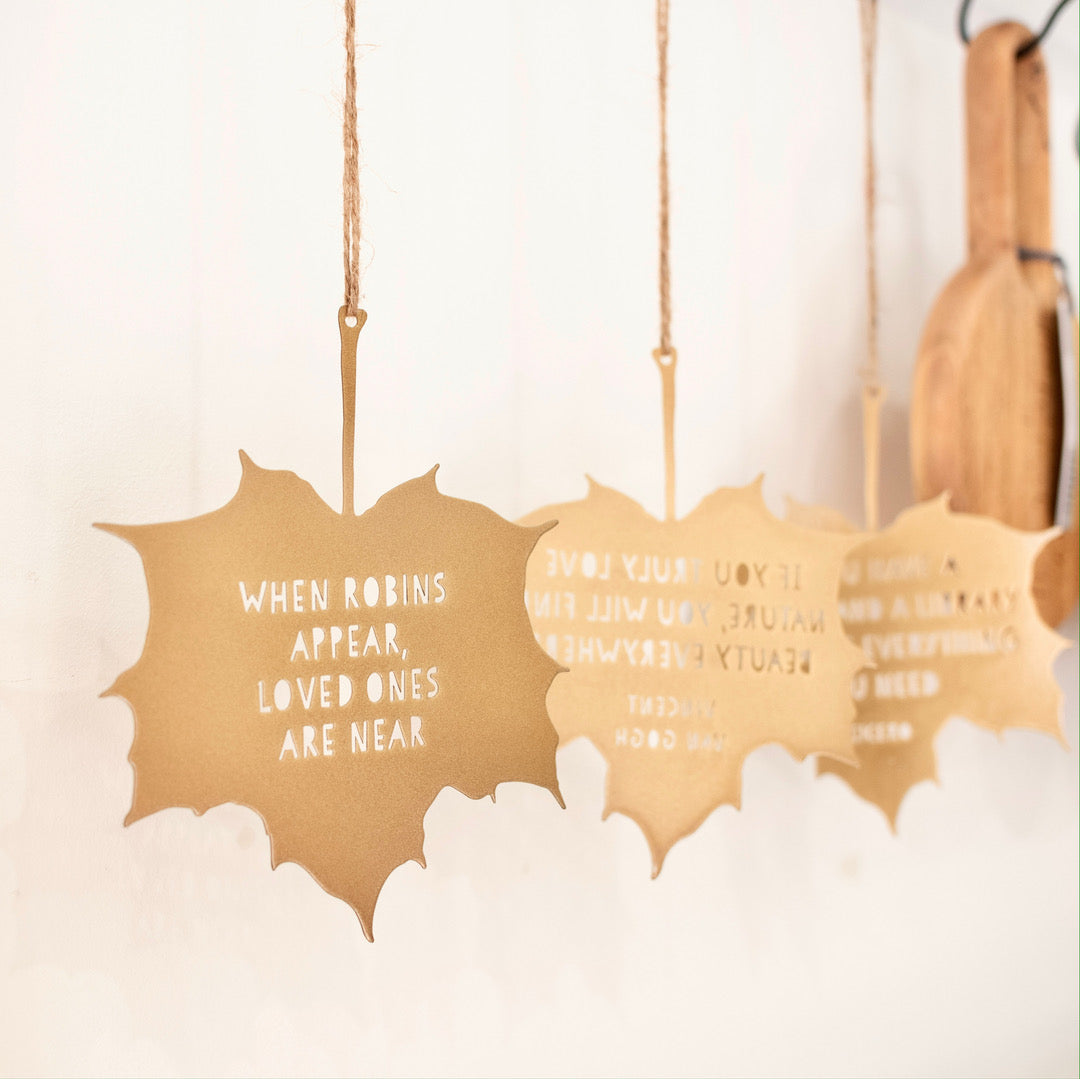Leaf Quote - If you have a garden and a library you have everything you need - Marcus Tullius Cicero - THE BRISTOL ARTISAN